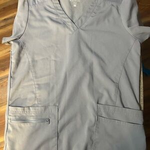 Med Couture Light Gray V-Neck Medical Scrub Top